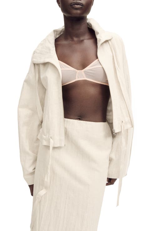 Oversize Crop Cotton & Linen Jacket