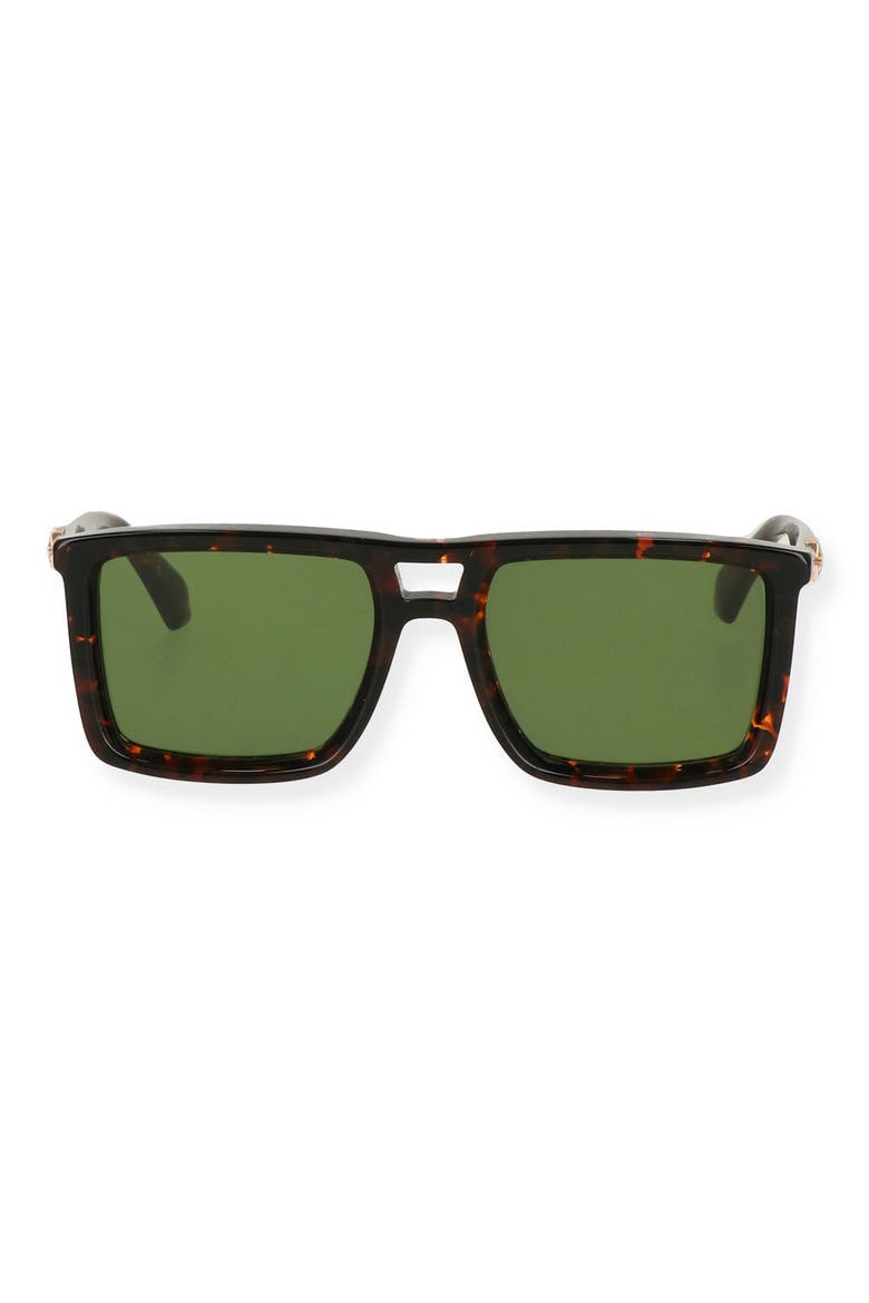 Stratford 55mm Square Sunglasses, Main, color, HAVANA GREEN