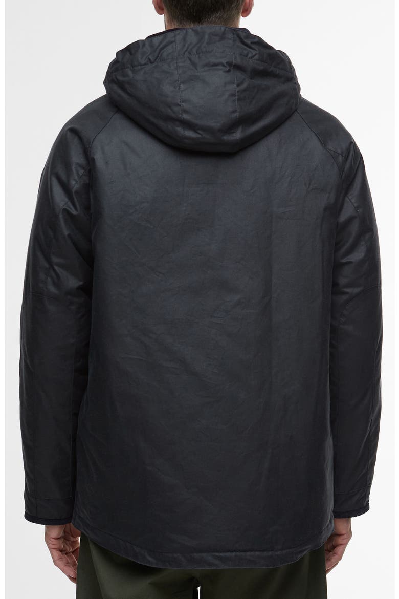 Modern Waxed Cotton Jacket with Removable Hood, Alternate, color, NAVY