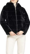 GORSKI Horizontal Genuine Shearling Zip Jacket with Hood