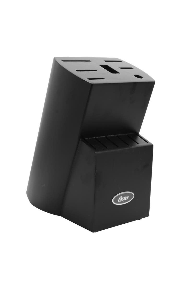 OSTER Wellisford 14 Piece Stainless Steel Cutlery Set with Black Rubber Wood Block, Alternate, color, Black