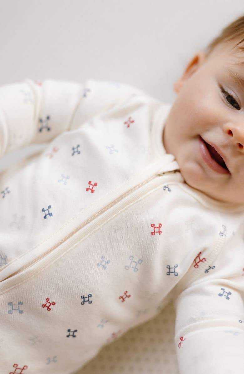 Pehr Nordic Star Organic Cotton Footie, Alternate, color,