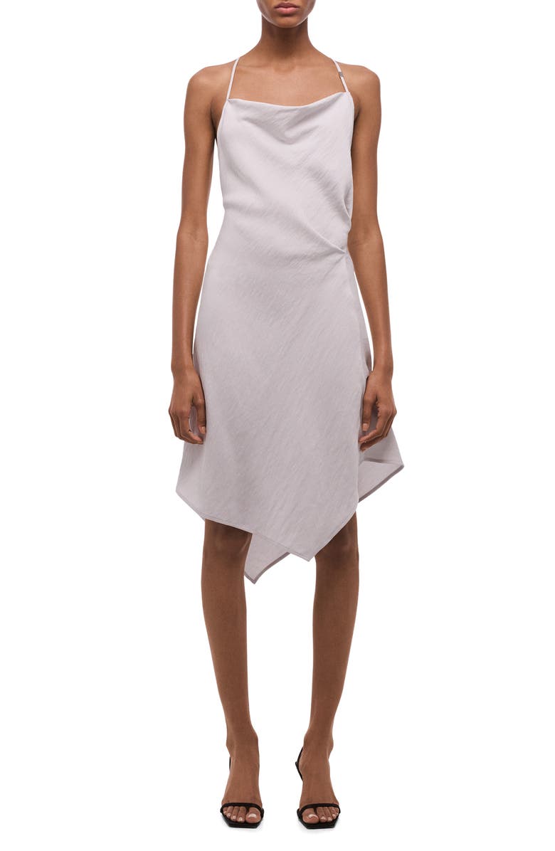 Helmut Lang Scarf Hem Knot Slipdress, Main, color, Ice