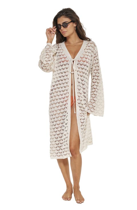 Rama Crochet Front Tie Robe Cover-Up