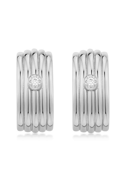 Luv Aj The Ridged Positano Stud Earrings In Silver