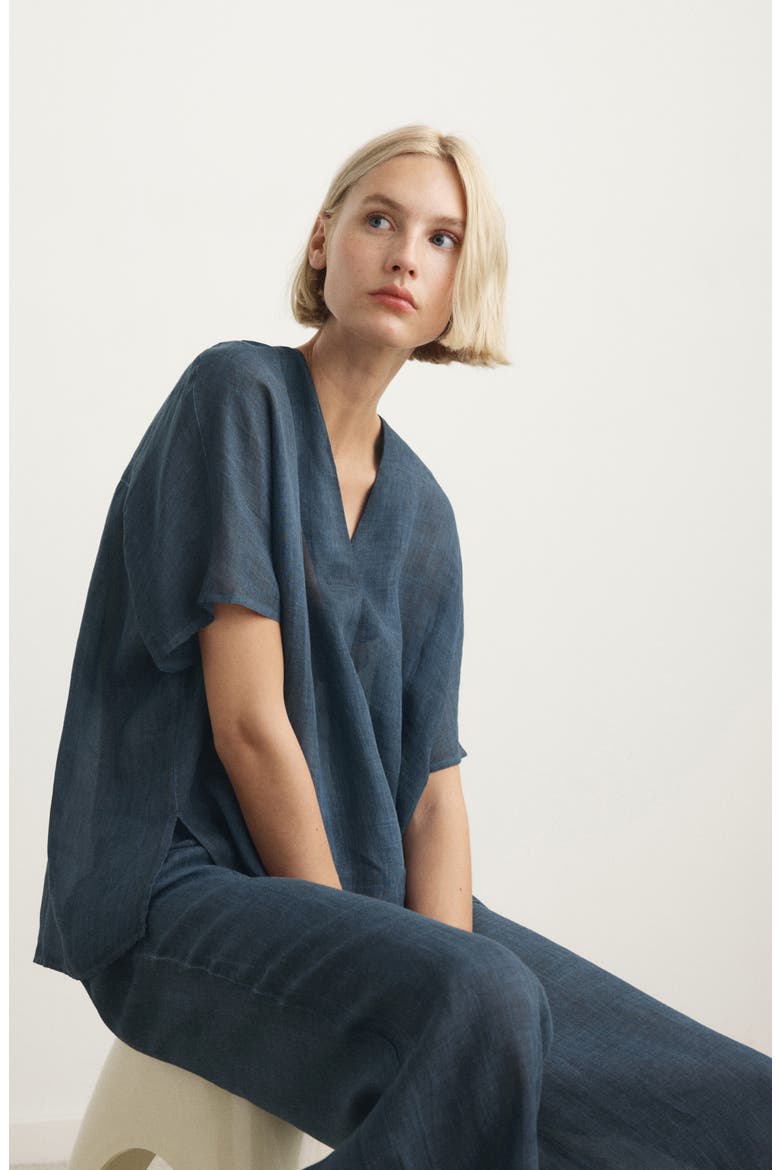 Ramie Top, Alternate, color, INK BLUE