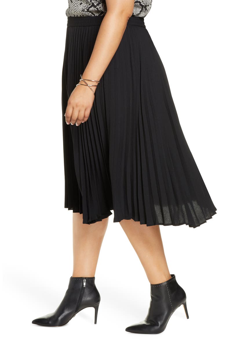 Pleated Skirt, Alternate, color, BLACK