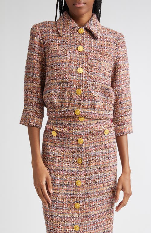 L Agence Tweed Cropped Jia Jacket In Multi
