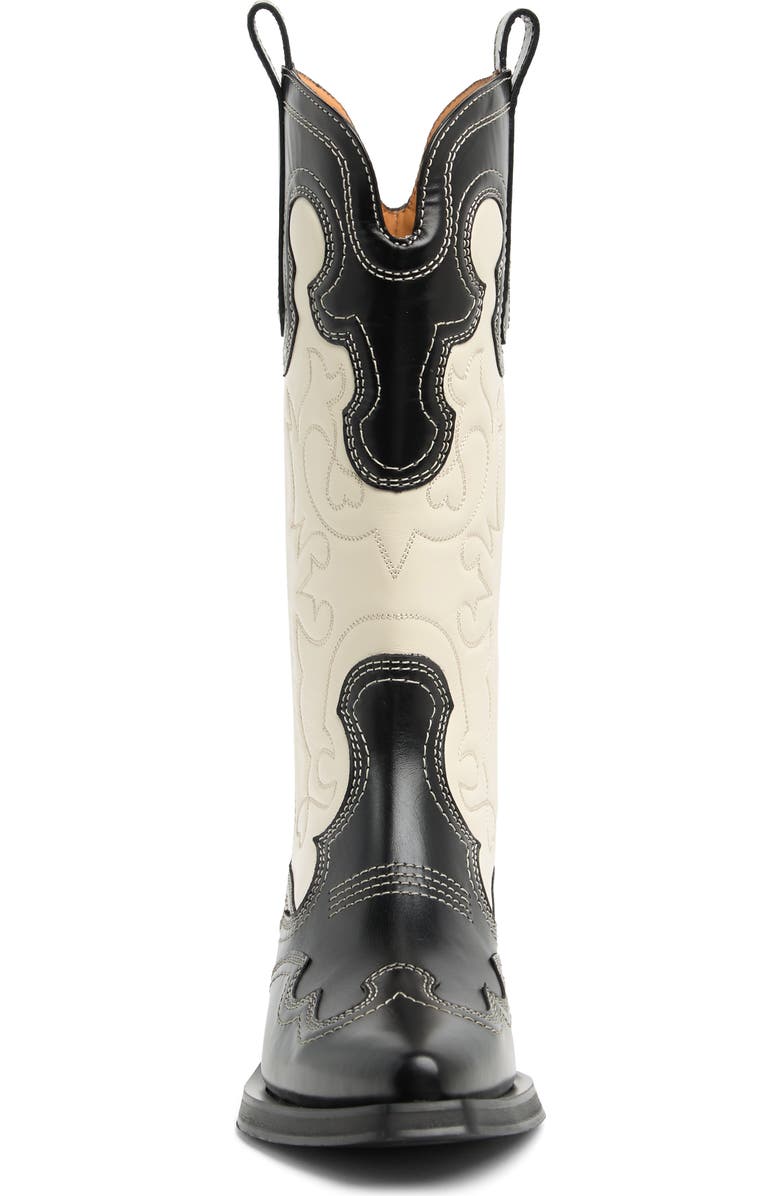 Ganni Embroidered Western Boot, Alternate, color,