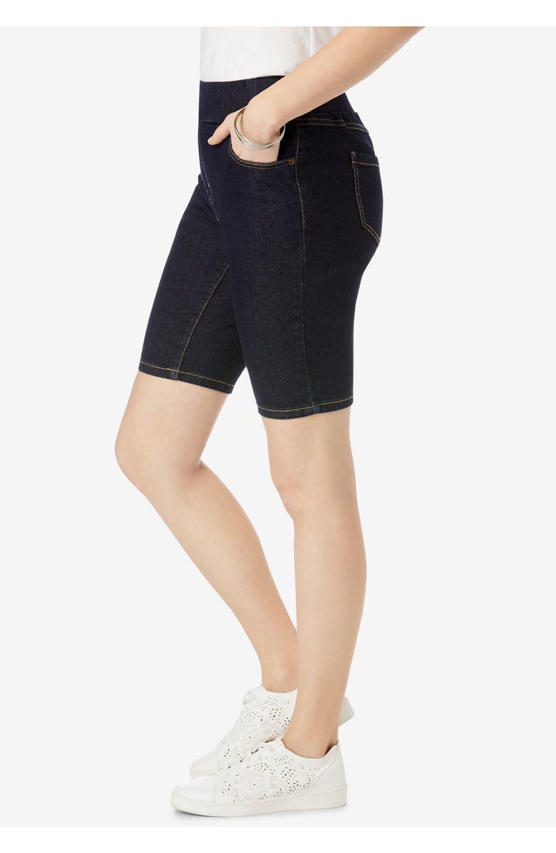 Jessica London Comfort Waist Stretch Denim Bermuda Short, Alternate, color,