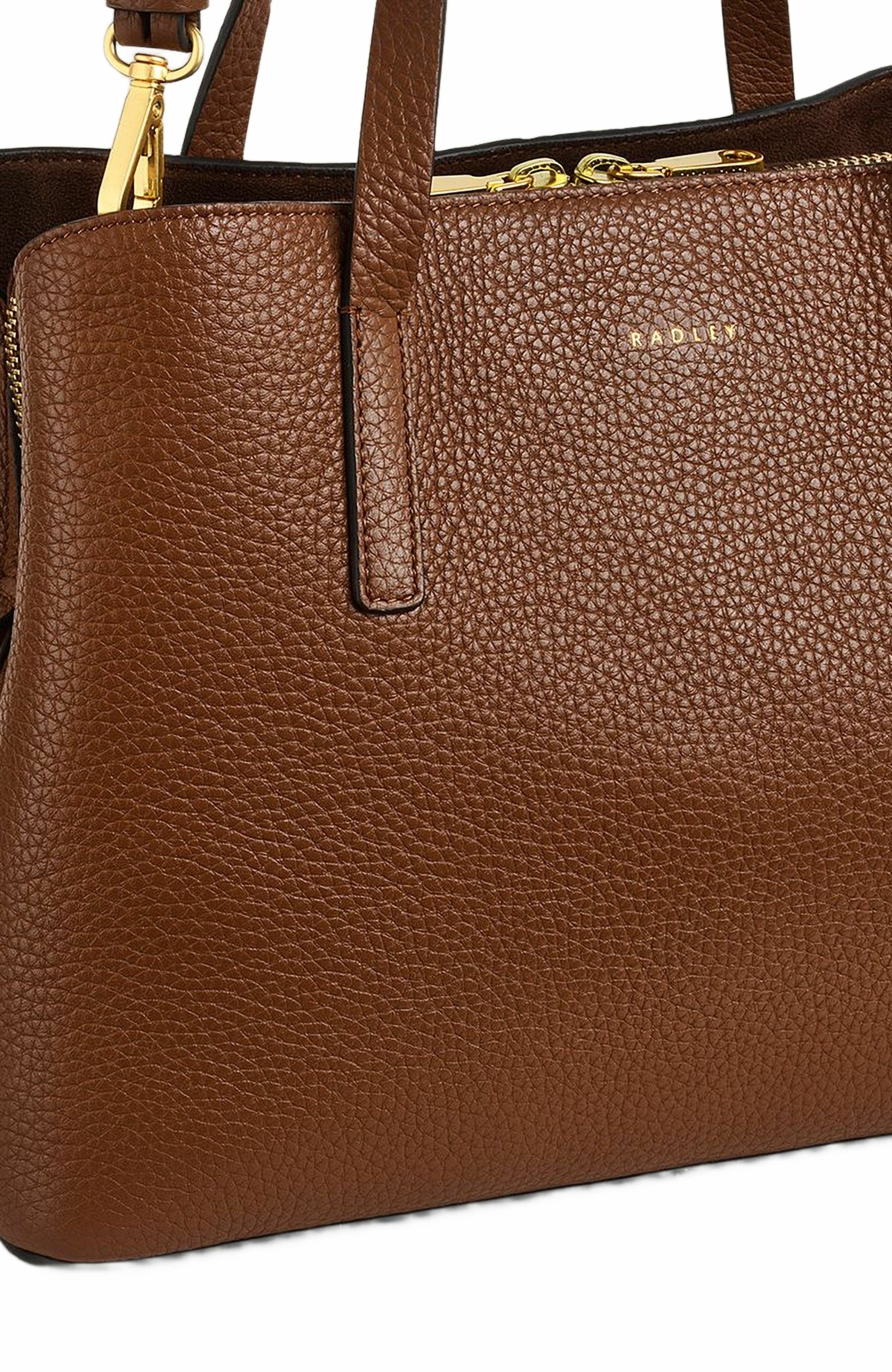 Radley Dukes Place Medium Ziptop Satchel Bag, Alternate, color, Saddle