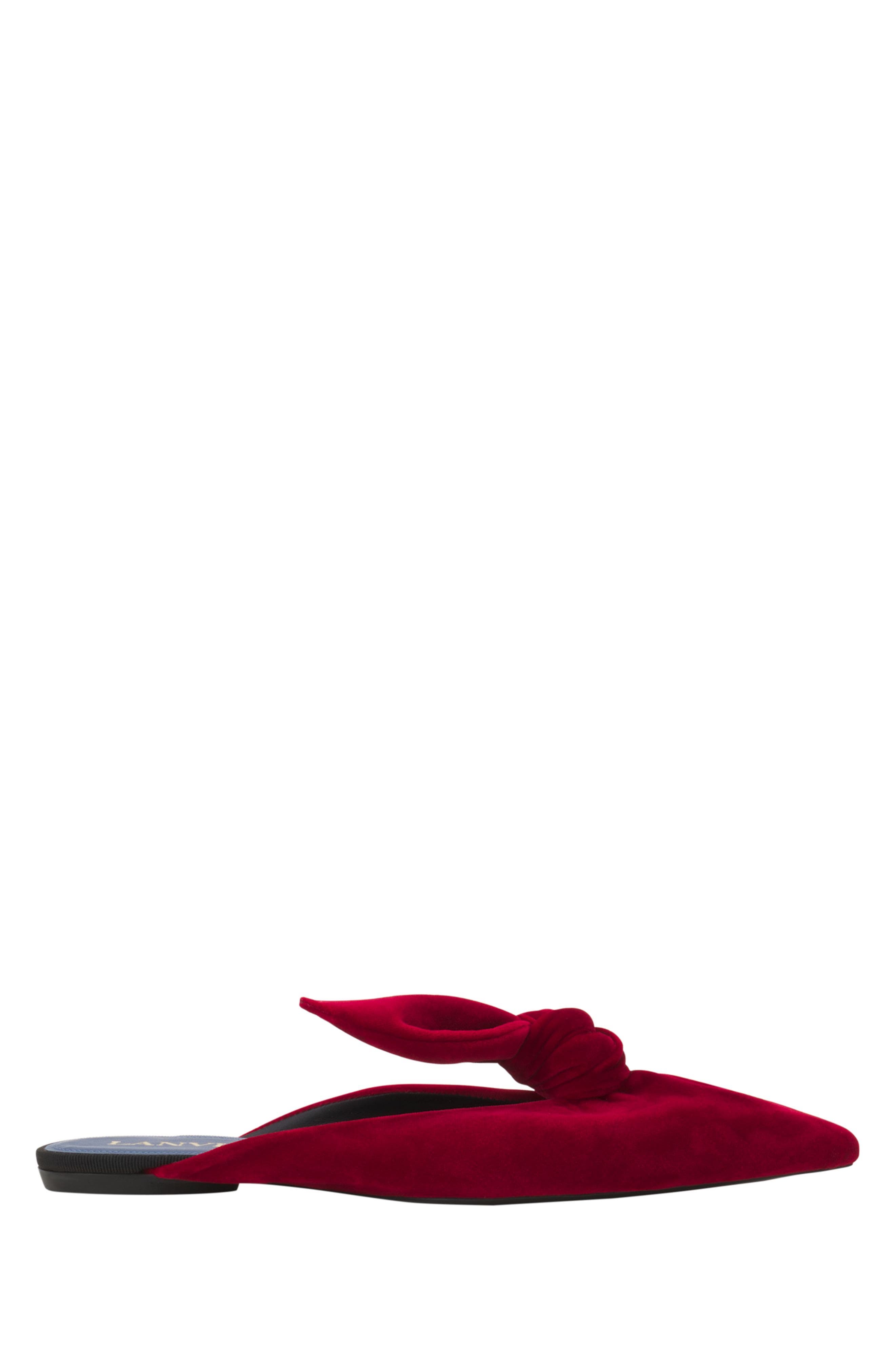 Lanvin Midnight Step Velvet Bow Mule, Main, color, 