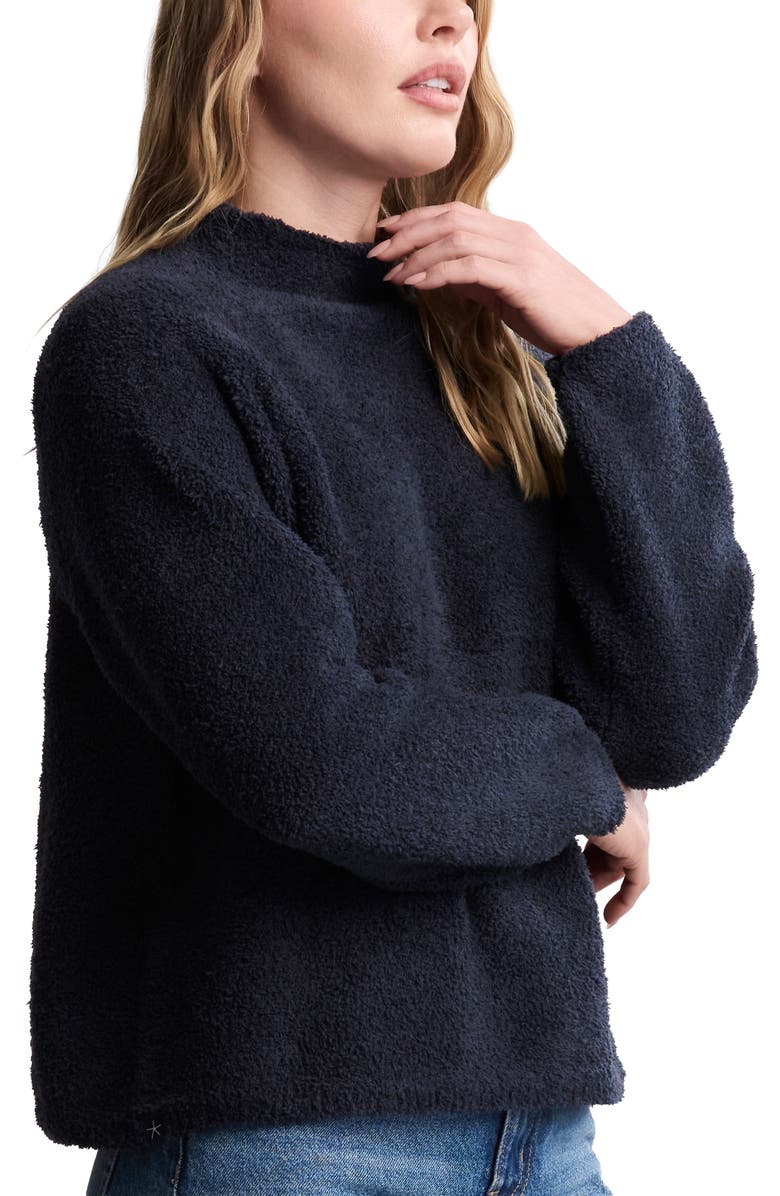 Barefoot Dreams<sup>®</sup> CozyChic<sup>®</sup> Mock Neck Sweater, Alternate, color, Indigo