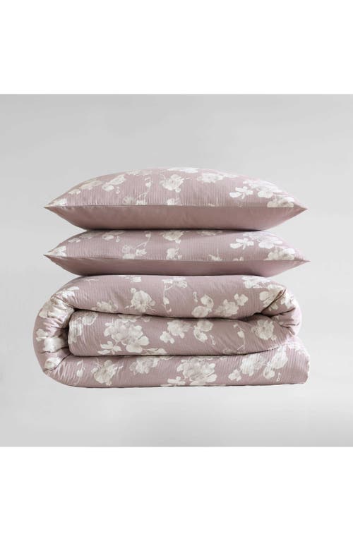 Calvin Klein Home Eternity Floral Reversible Cotton Gauze Comforter Cover & Shams Set In Pastel Pink