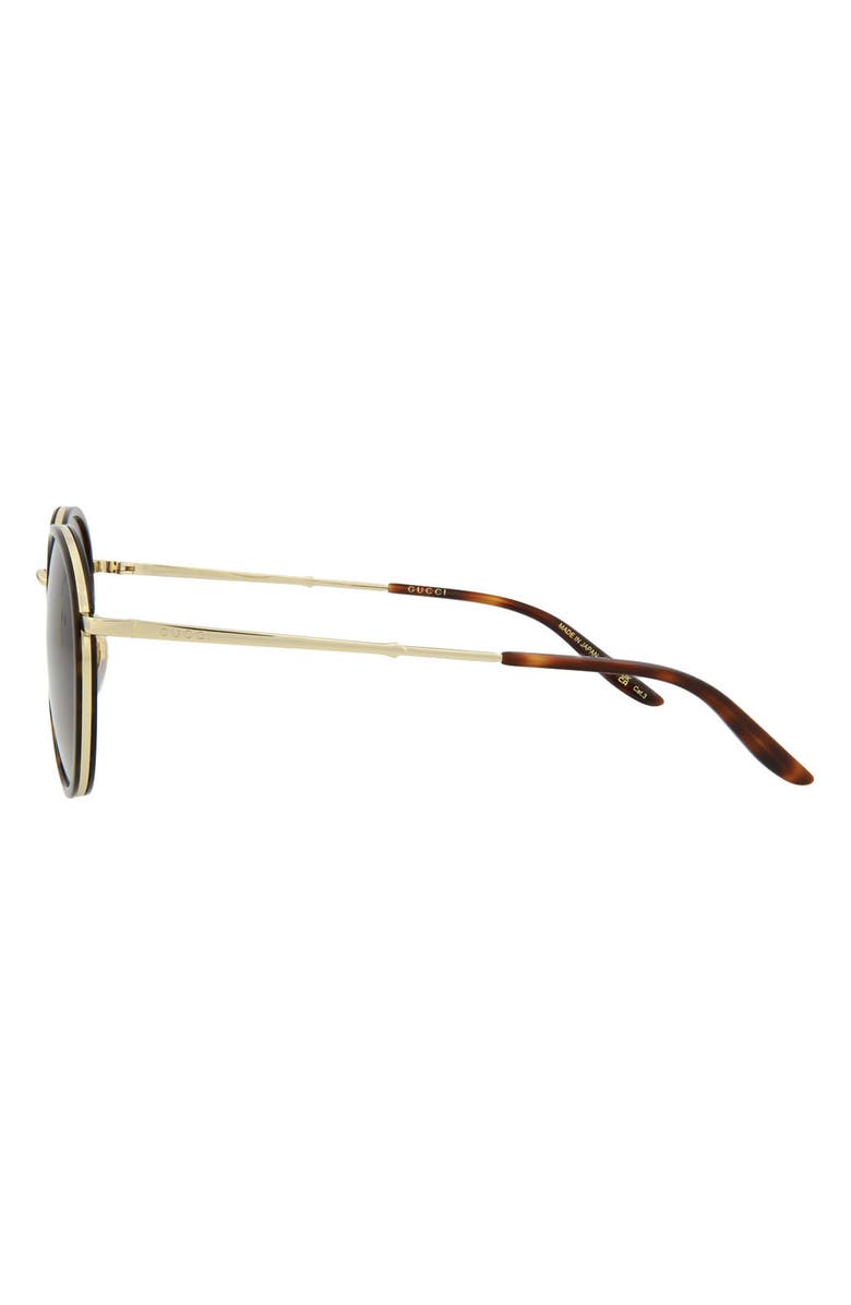 Gucci 55mm Round Sunglasses, Alternate, color, Havana Gold Brown