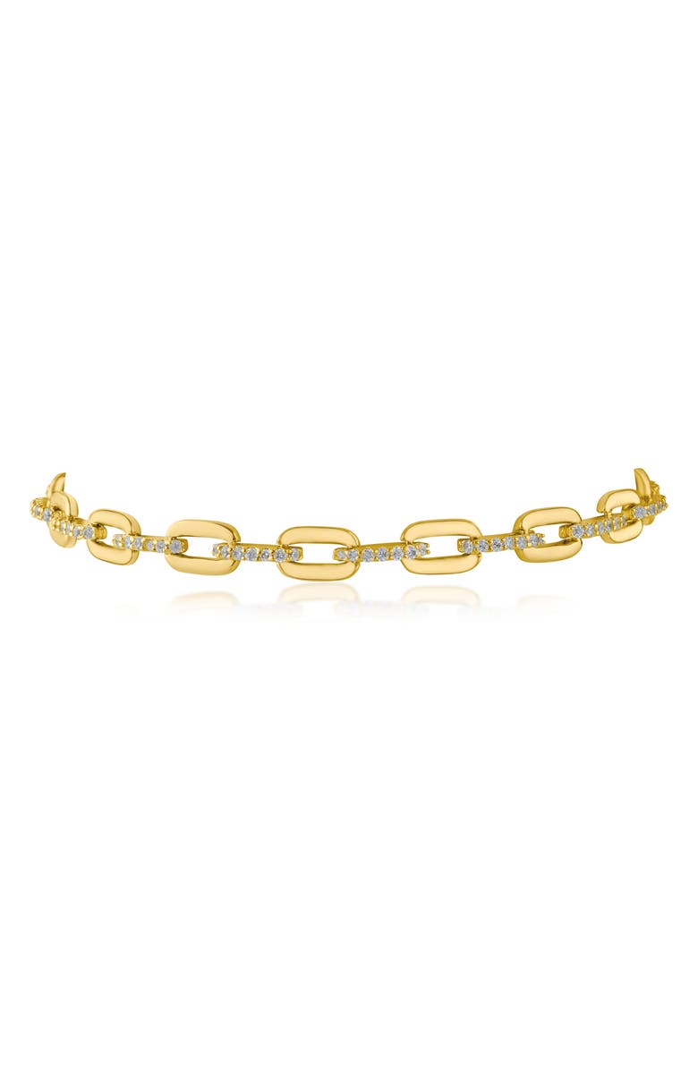 CZ by Kenneth Jay Lane Cubic Zirconia Link Bracelet, Main, color, 