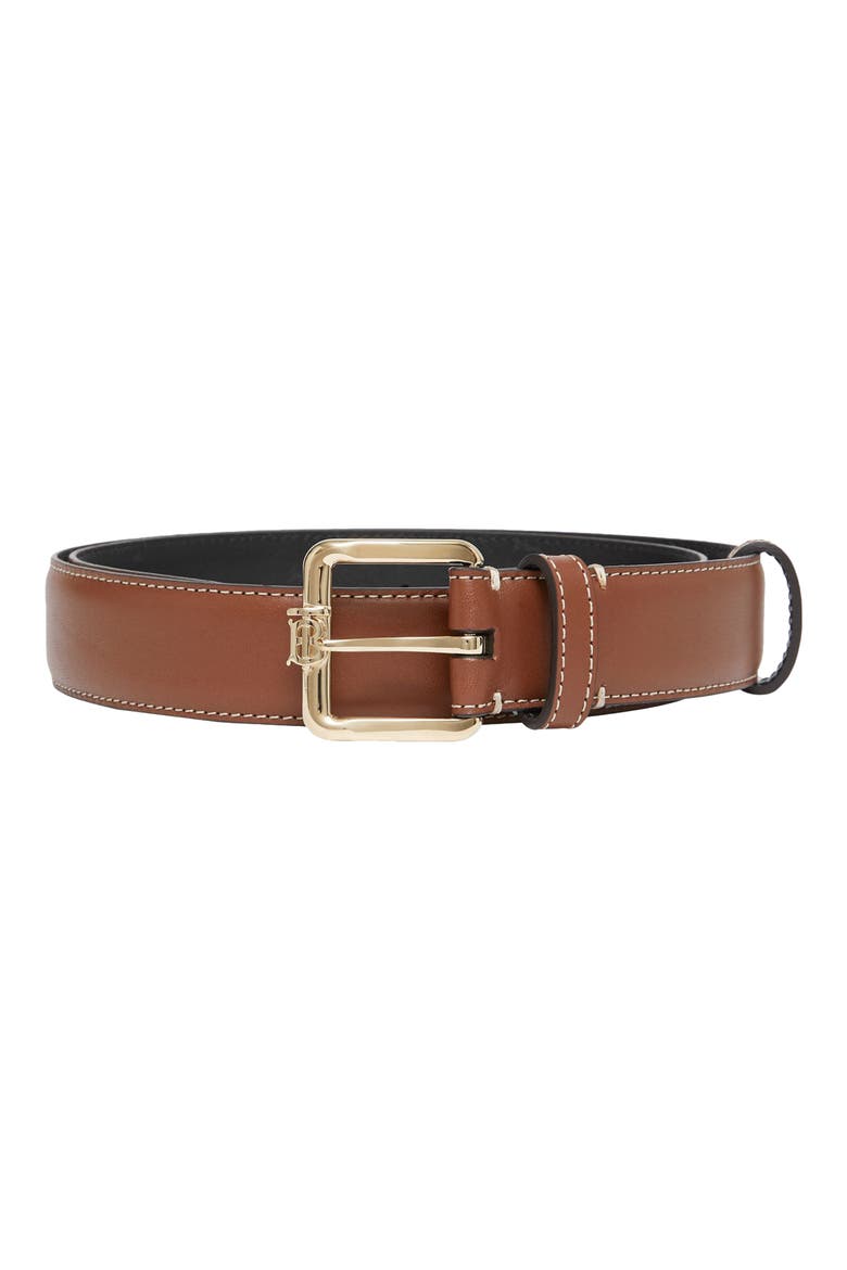 Topstitch Leather Belt, Alternate, color, TAN/LIGHT GOLD