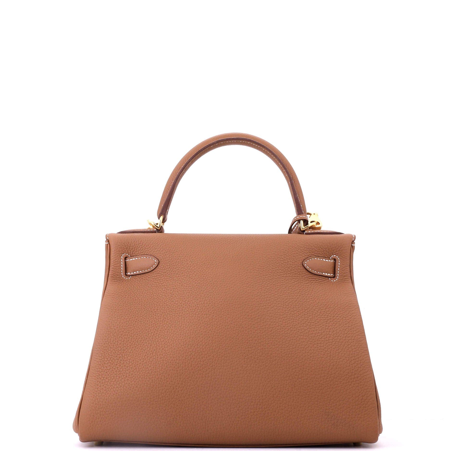 Pre-Owned Hermes Kelly Handbag Brown Togo with Gold Hardware 28, Alternate, color, Gold