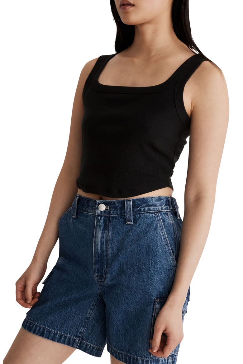 The Tailored Sleekhold Crop Tank, Alternate, color, TRUE BLACK