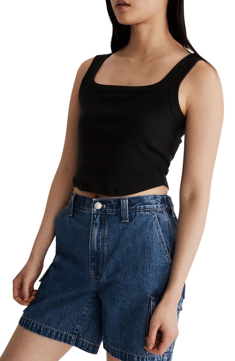 Madewell The Tailored Sleekhold Crop Tank, Alternate, color,