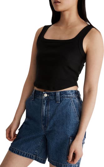 メイドウェル Madewell The Tailored Crop Tank in Sleekhold レディース シャツ トップス Eyelet W The Tailored Crop Tank in Sleekhold | Madewell