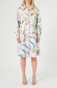 Marina Rinaldi Watercolor Print Long Sleeve Shirtdress