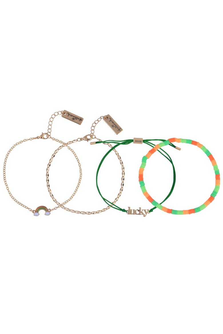 4pc Assorted Bracelet Set, Main, color, Green