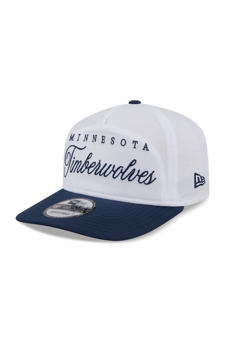 Men's New Era White/Navy Minnesota Timberwolves 2025 NBA Draft On-Stage Nylon 19TWENTY Adjustable Hat, Alternate, color, White