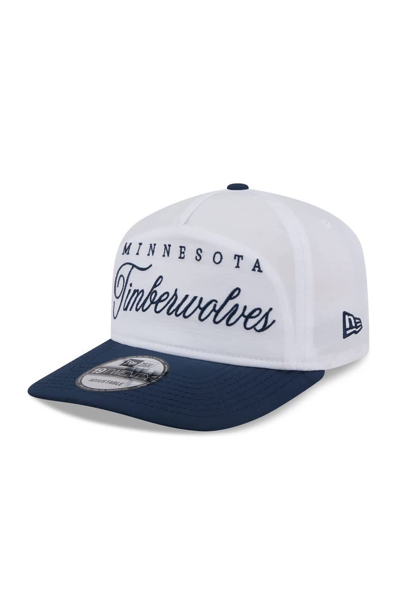 New Era Men's New Era White/Navy Minnesota Timberwolves 2025 NBA Draft On-Stage Nylon 19TWENTY Adjustable Hat, Alternate, color, White