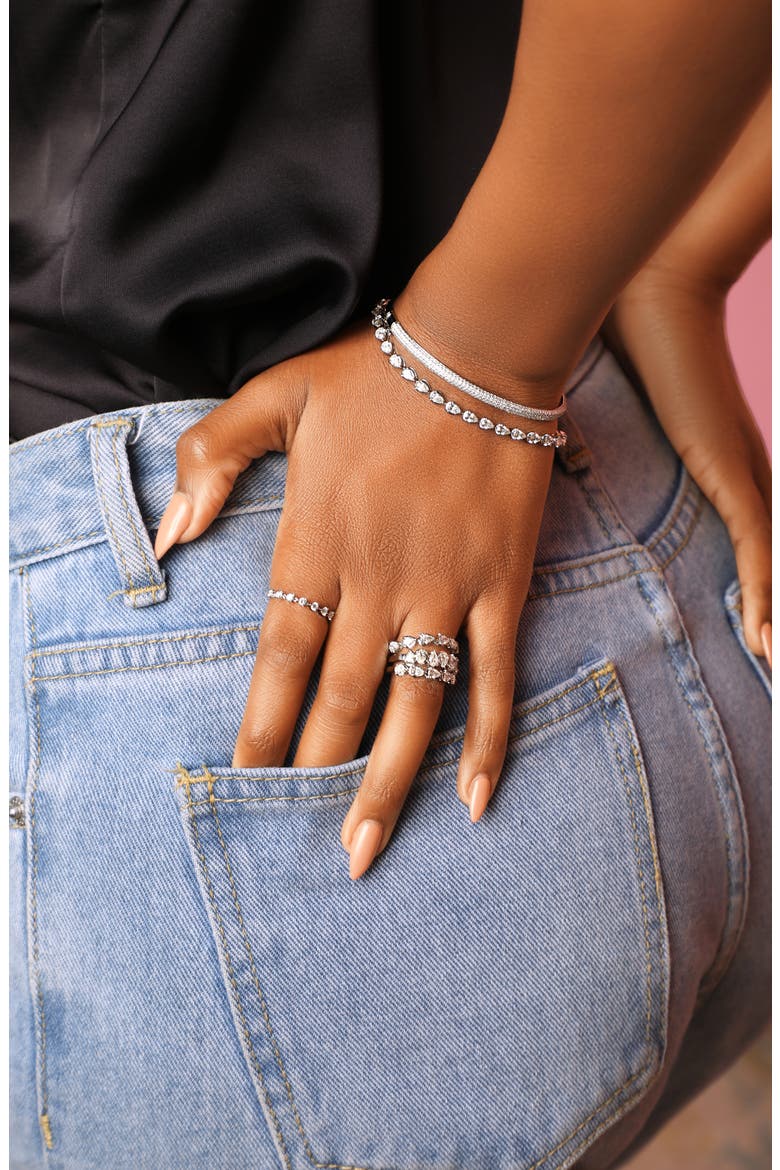 Aviva Pear Diamond Eternity Ring (Nordstrom Exclusive), Alternate, color, 18K WHITE GOLD