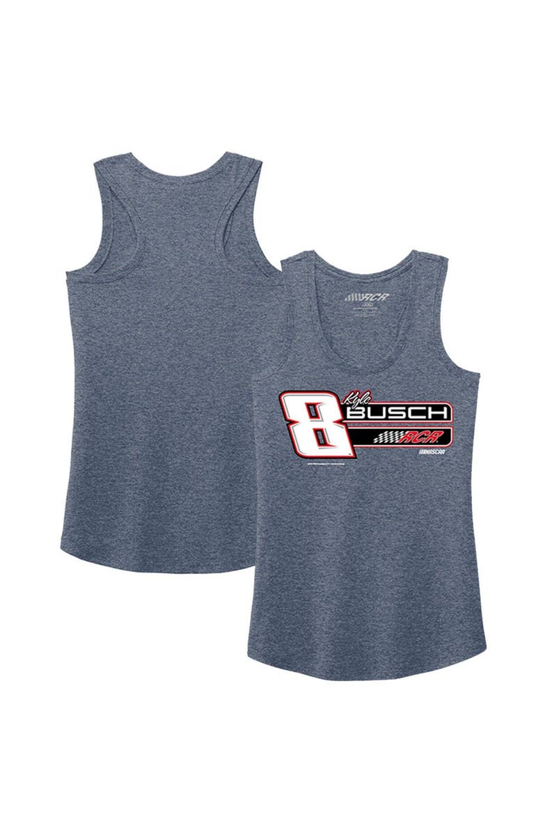 NASCAR Women's Richard Childress Racing Team Collection Heather Navy Kyle Busch Racerback Tank Top, Main, color, 