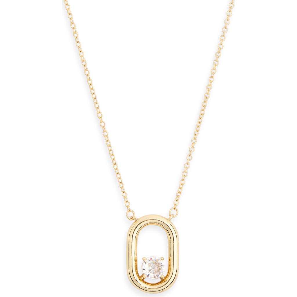 Nordstrom Rack Cubic Zirconia Oval Ring Pendant Necklace In Gold