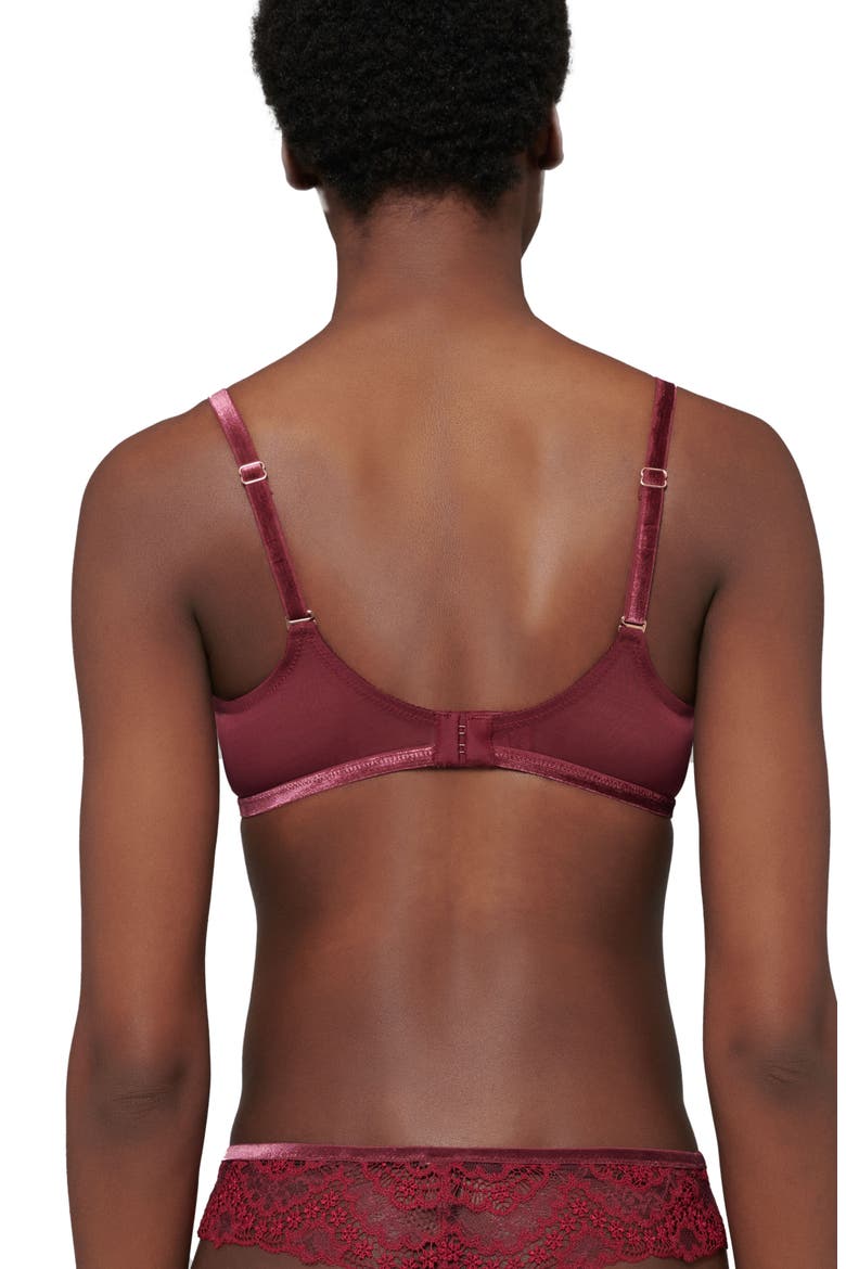 Scenario Sheer Plunge Underwire Bra, Alternate, color, SPINEL RED