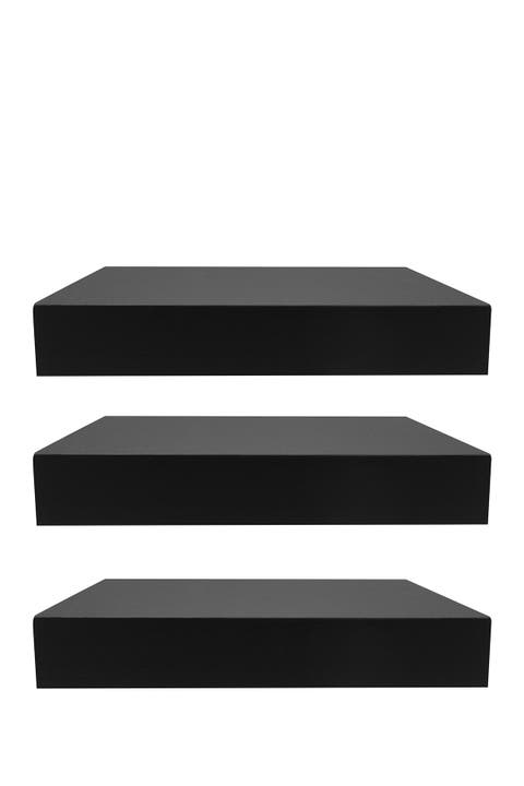 Tile Wall Shelf - Set of 3 - Black