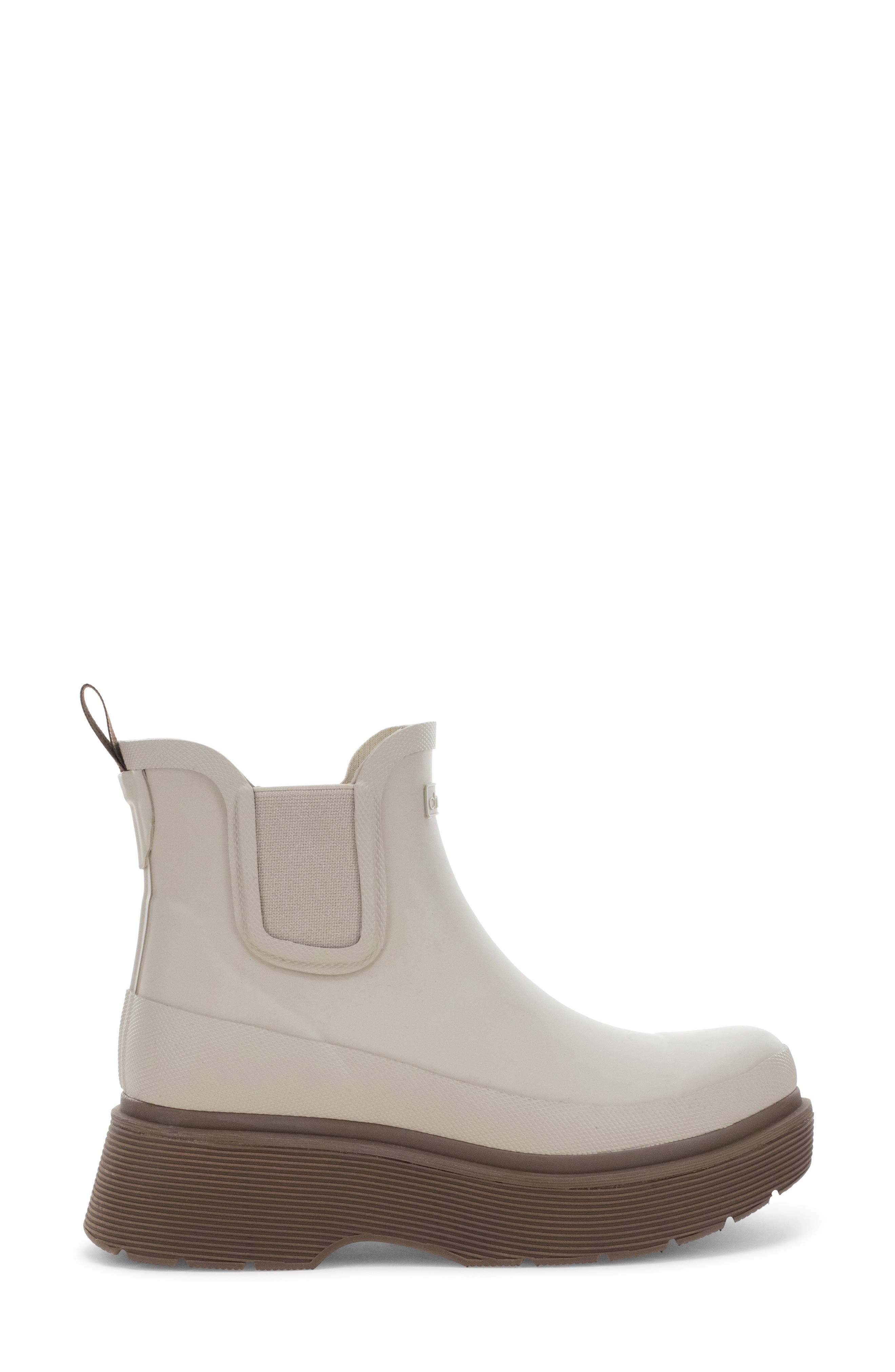 Platform Chelsea Rain Boot, Alternate, color, TAUPE