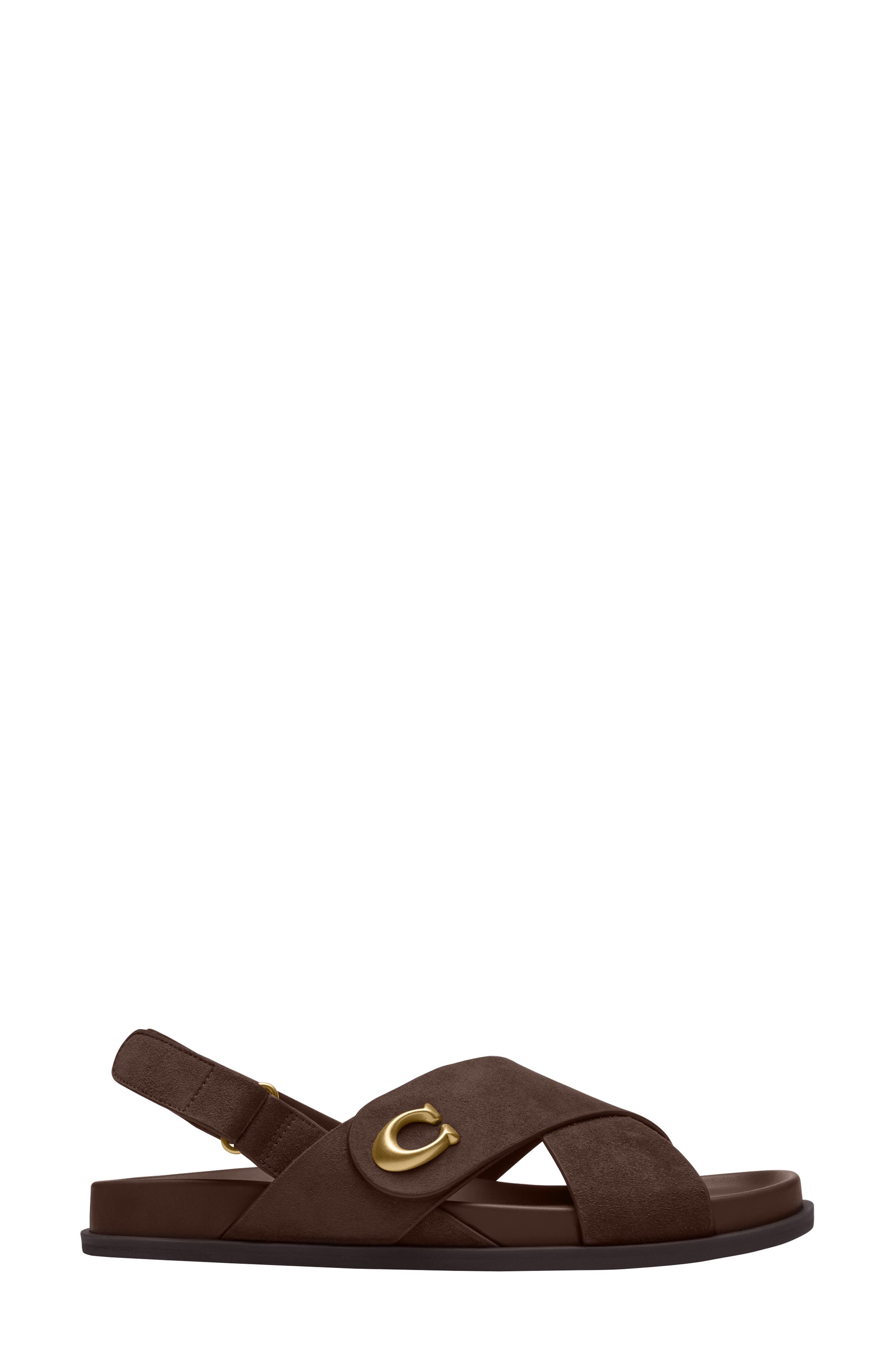 Sculpted C Slingback Sandal, Alternate, color, CHOCOLATE