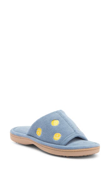 ISOTONER ISOTONER FRUIT EMBROIDERED SLIDE SLIPPER 