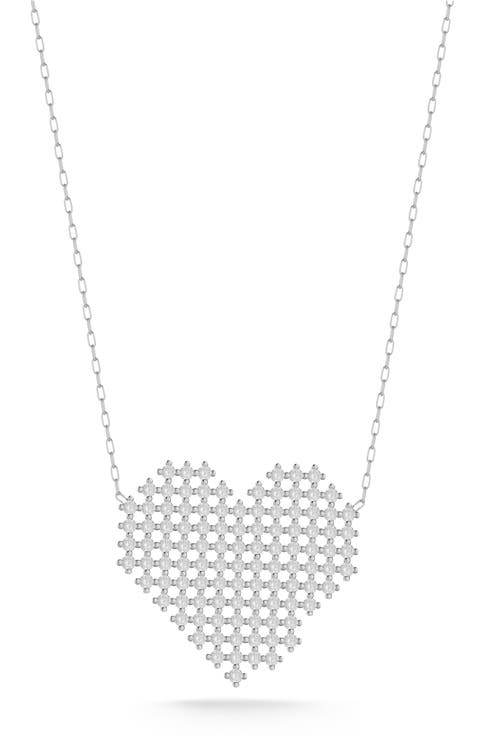 Cubic Zirconia Heart Pendant Necklace