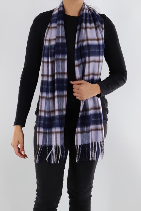 Plaid Scarf with Fringe