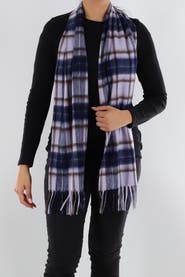 La Fiorentina Plaid Scarf with Fringe