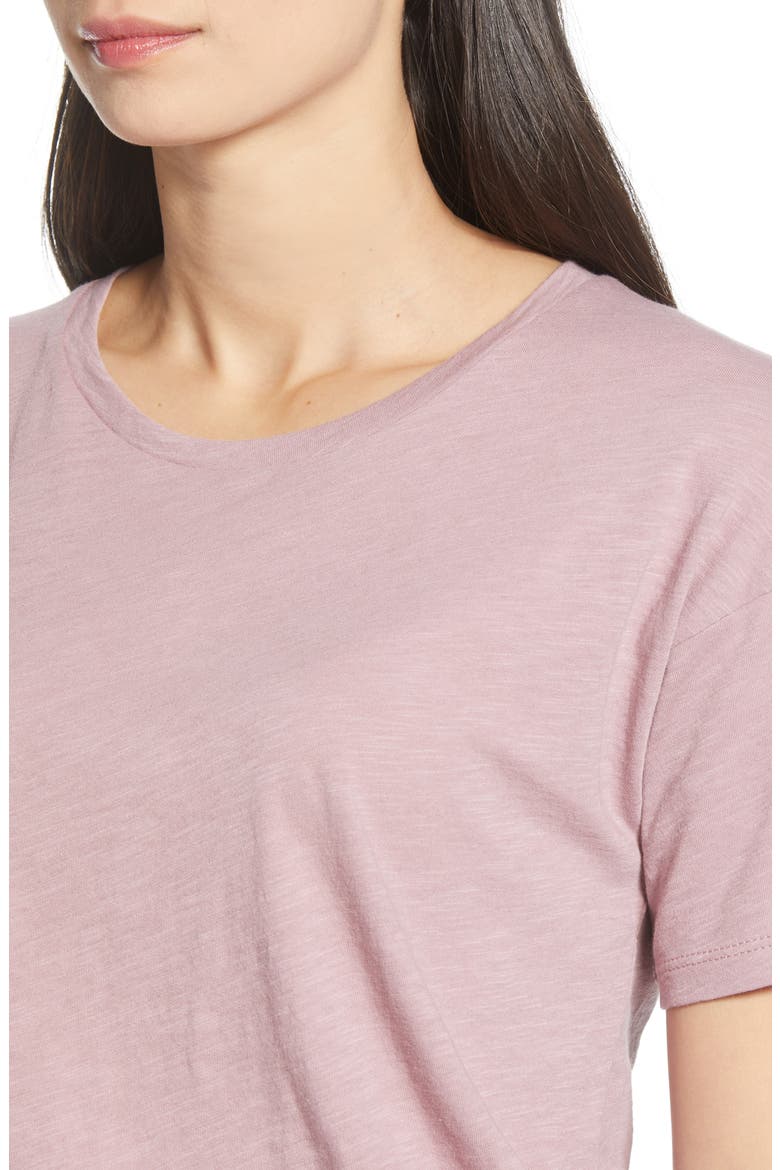 'Whisper' Cotton Crewneck Tee, Alternate, color, SMOKY LILAC