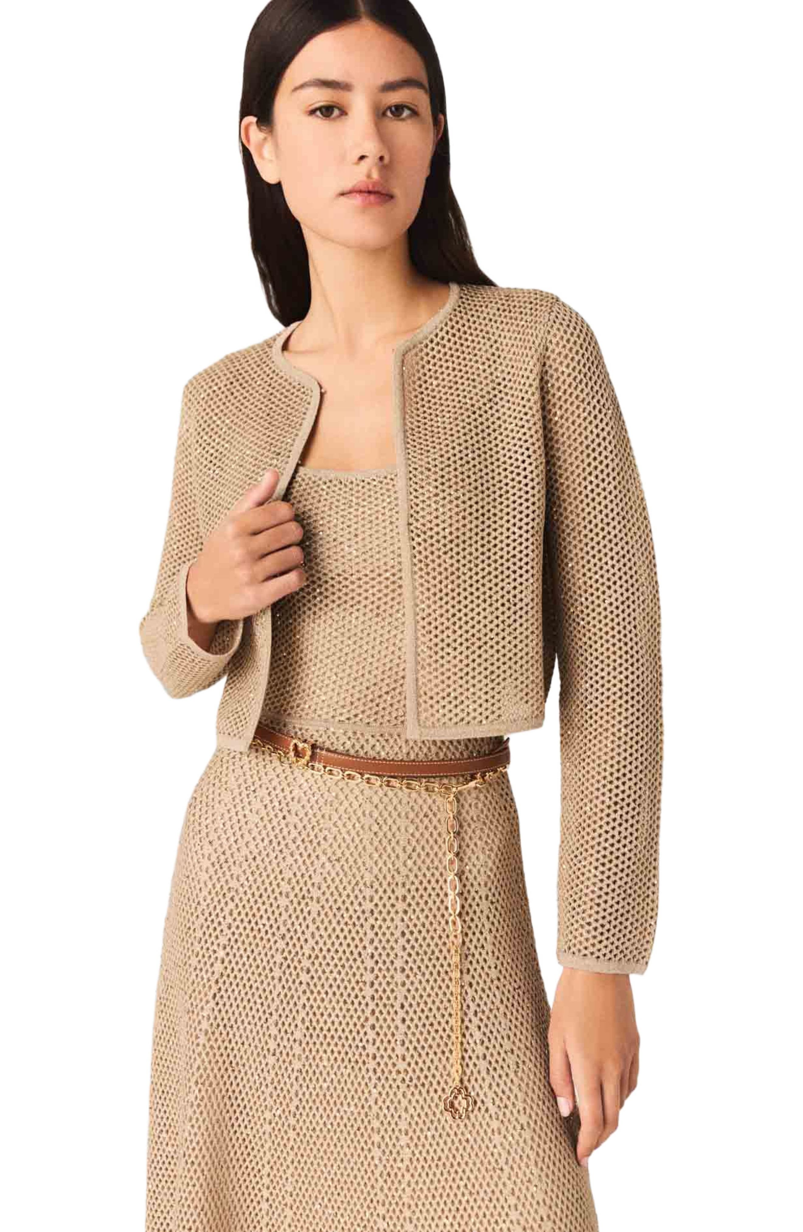 Rhinestone knit cardigan - image 2