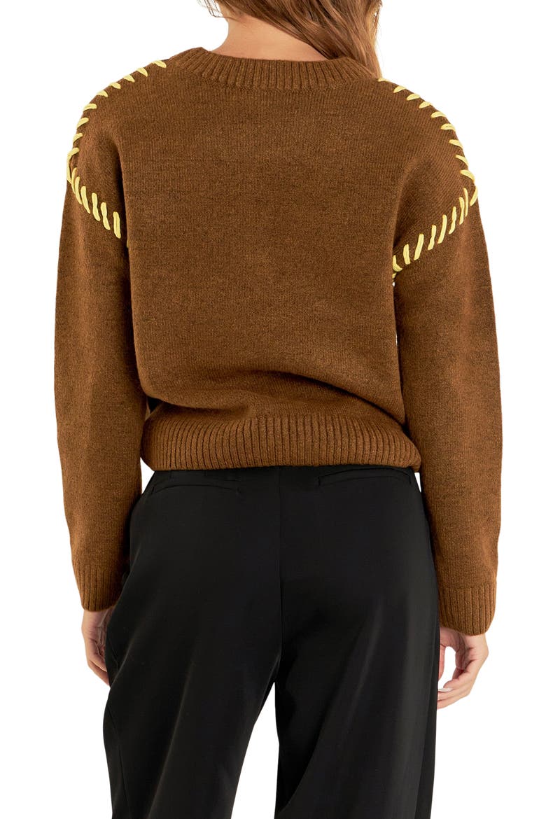 Whipstitch Sweater, Alternate, color, CAMEL/ YELLOW