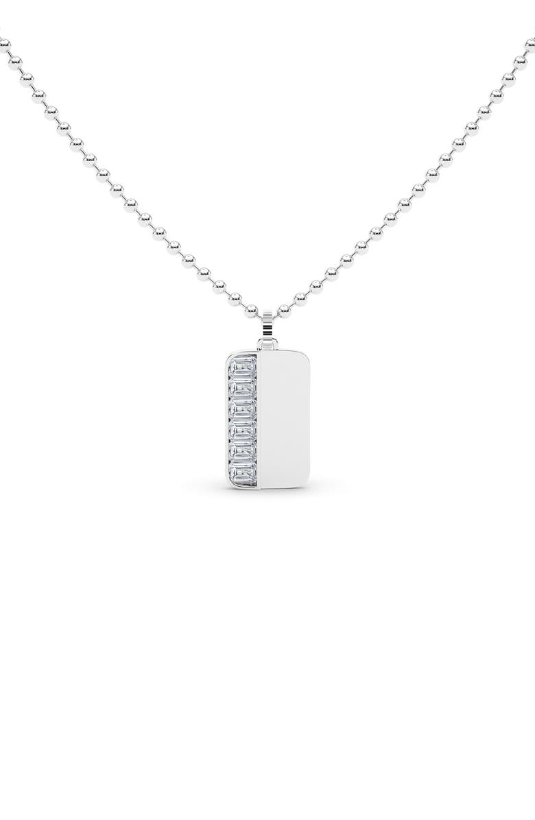 HauteCarat Lab Grown Diamond Dog Tag Necklace, Alternate, color, White