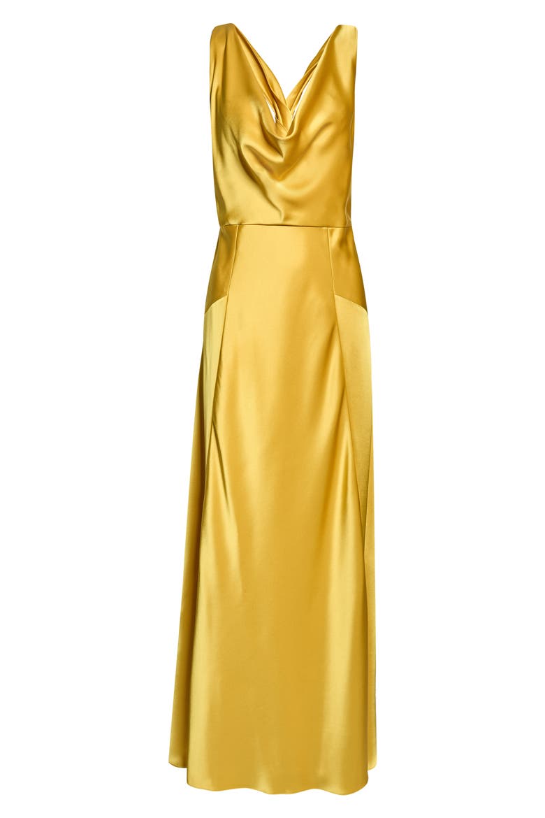 Liquid Satin Gown, Alternate, color, OCHRE