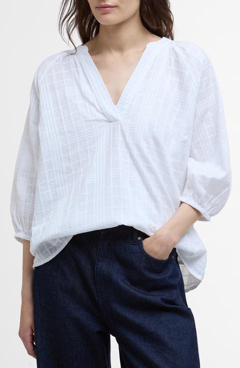 Heidi Windowpane Check Cotton Top