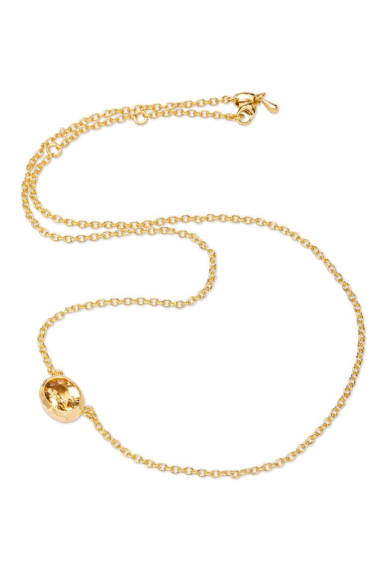 Ellipse Necklace Yellow Citrine Quartz. Handmade in Italy, Alternate, color, Citrine