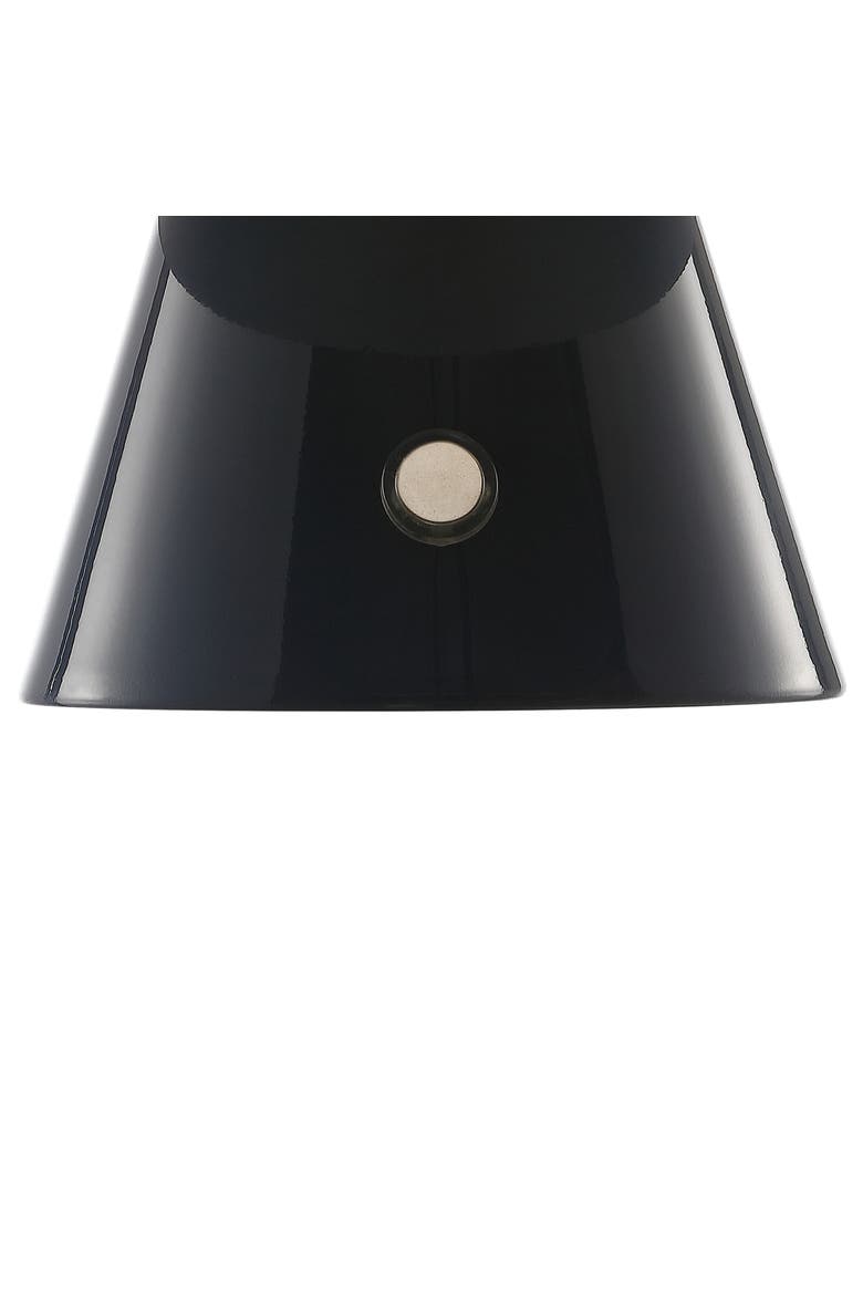 Porcini Contemporary Bohemian Rechargeable/Cordless Iron Integrated Portable LED Mushroom Table Lamp, Alternate, color, Navy