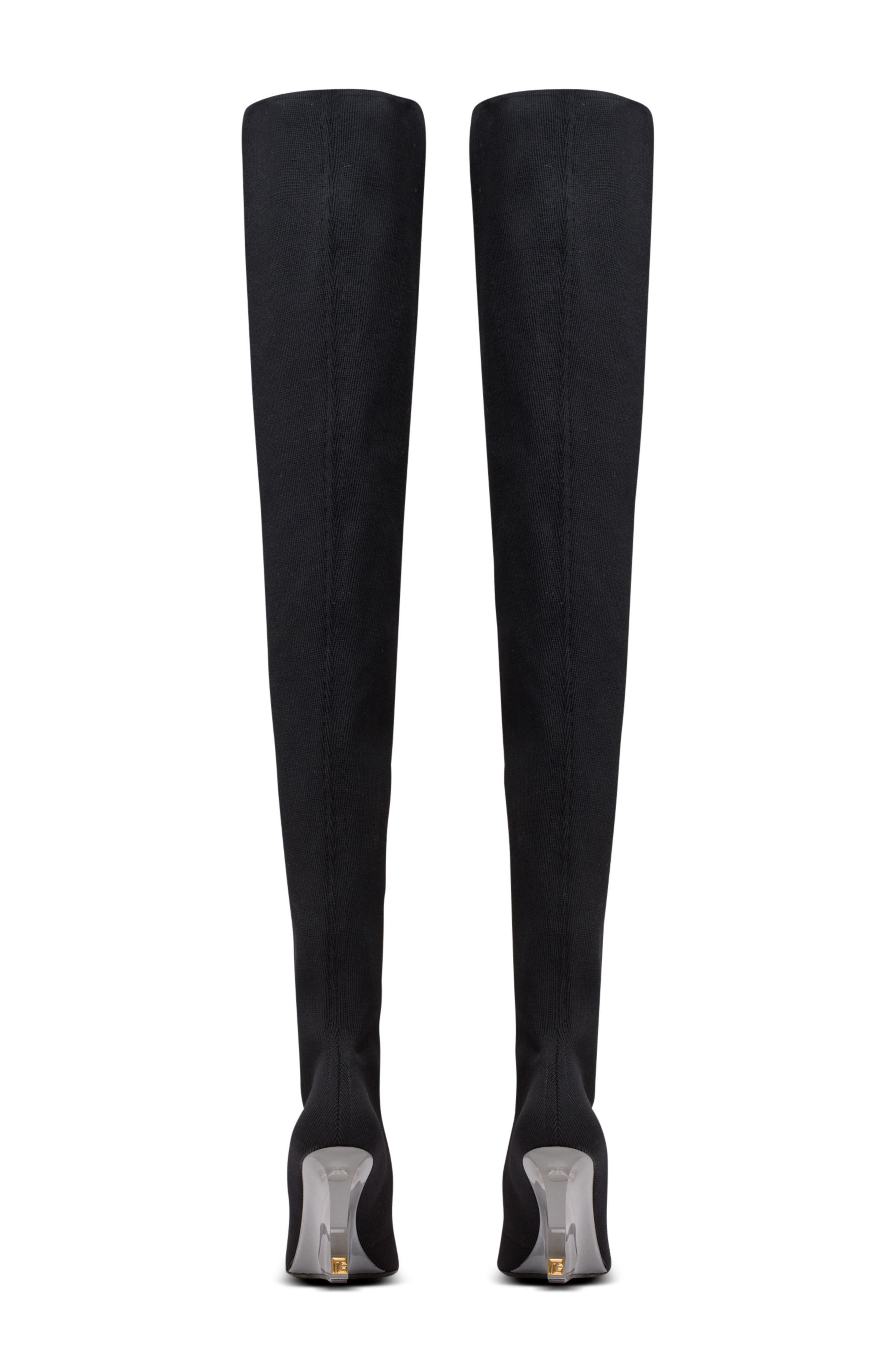 Wedge knit thigh-high boots - image 2