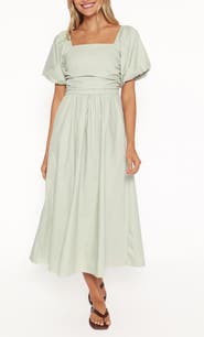 Petal & Pup Clo Puff Sleeve Midi Dress